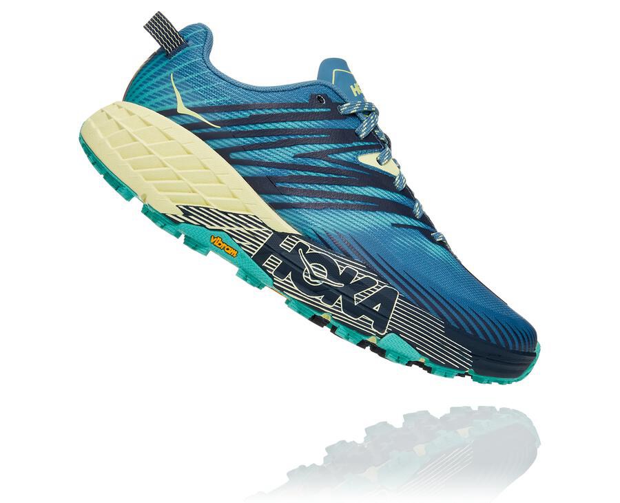Hoka One One Womens Trail Shoes - Speedgoat 4 - Blue - HWBD49362